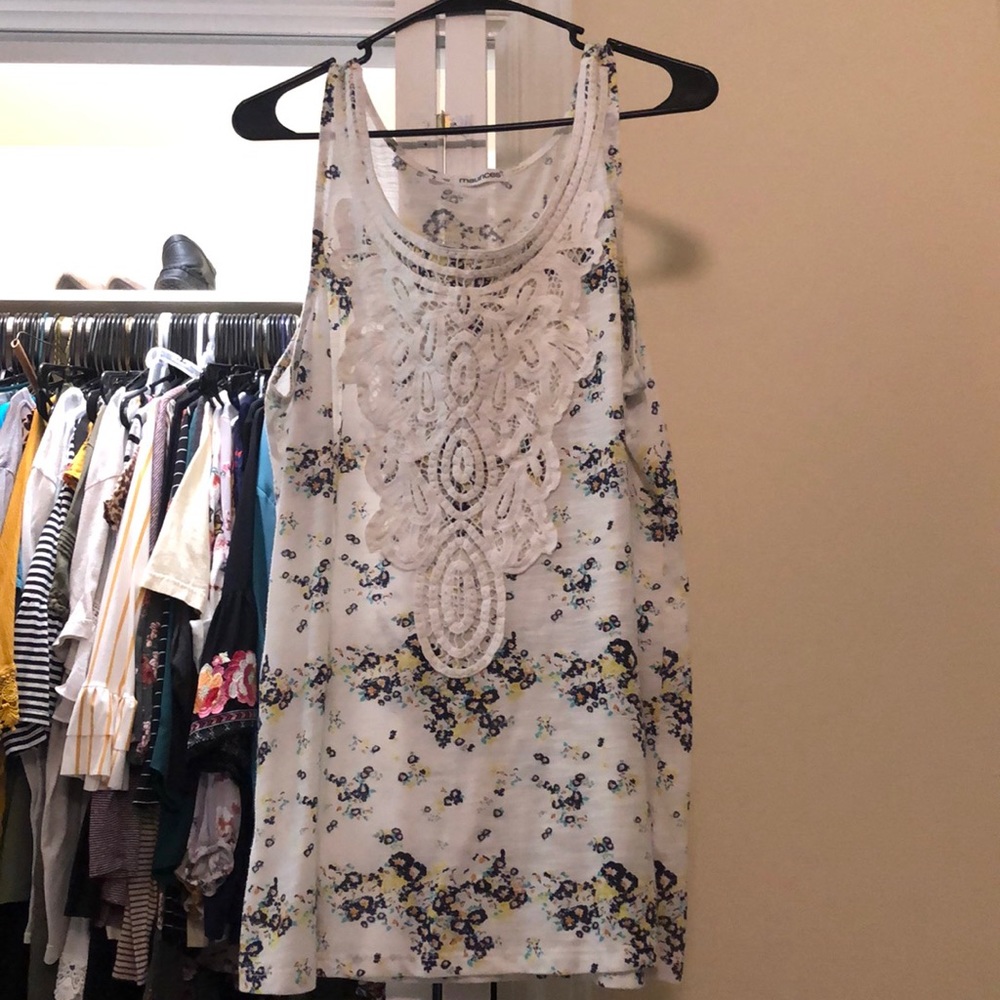 Lace and Floral Tank Top
